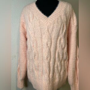 Lucky Brand Fuzzy Cable Knit
Sweater - Soft Blush Pink - Size
XS